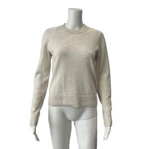 $325 Vince Beige Cashmere Pullover Soft Rib Knit Crew Neck Sweater size Small